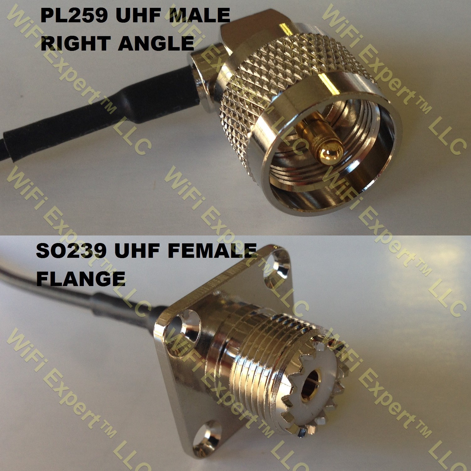 RG142 UHF Male Angle To UHF Female Flange Coaxial RF Pigtail Cable RF