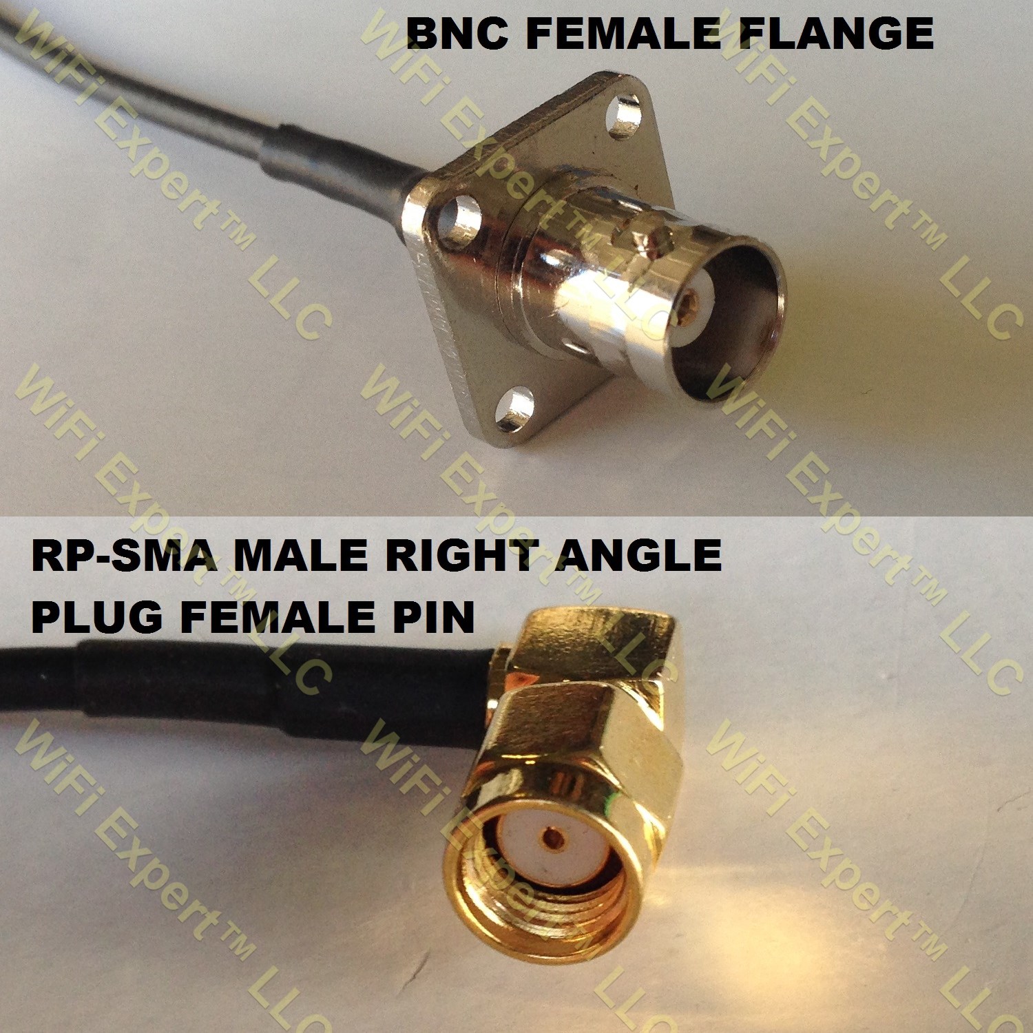 Rg Bnc Flange Female To Rp Sma Male Angle Coaxial Rf Pigtail Cable