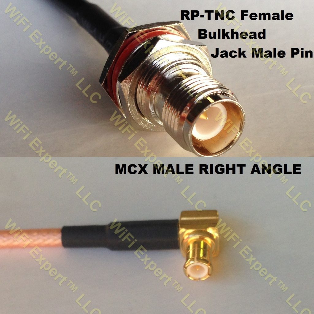 Lmr Rp Tnc Female Bulkhead To Mcx Male Angle Coaxial Rf Pigtail