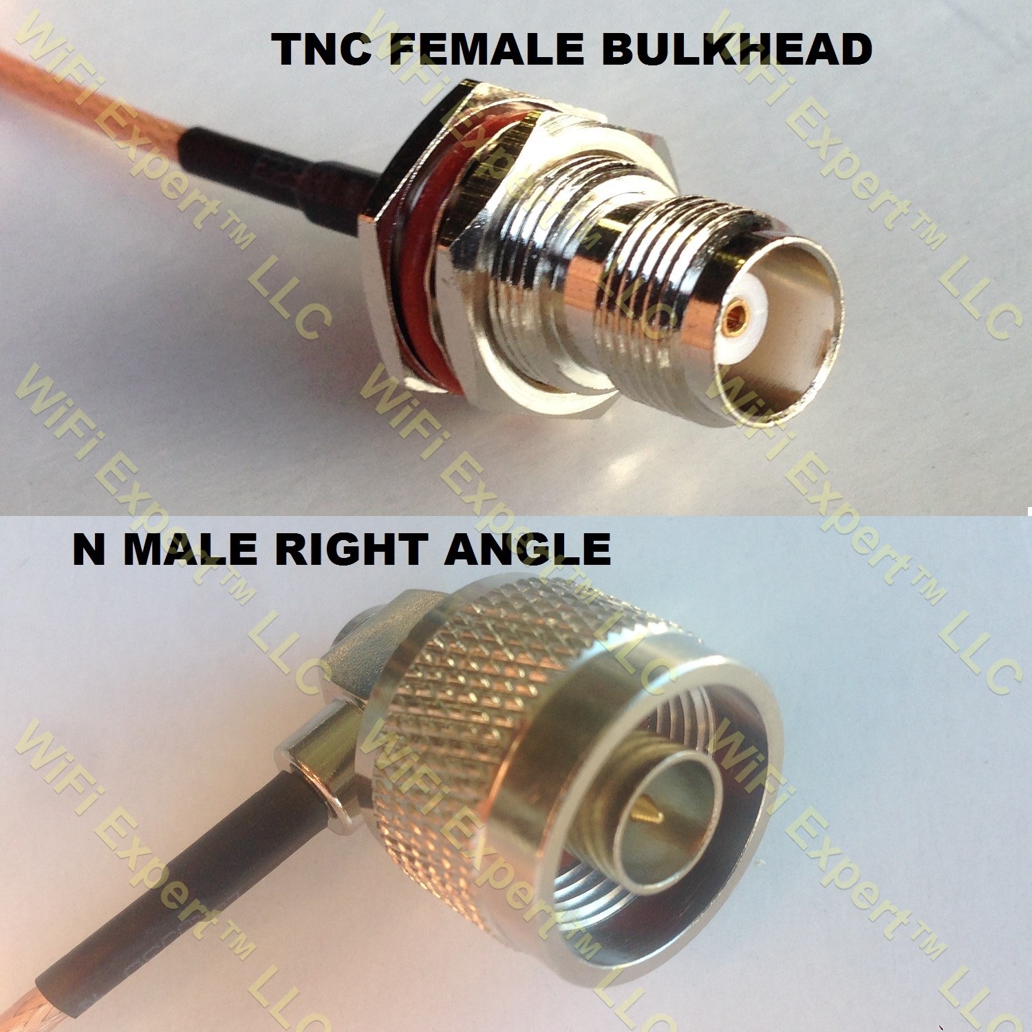 RG400 TNC FEMALE BULKHEAD To N MALE ANGLE Coaxial RF Pigtail Cable RF