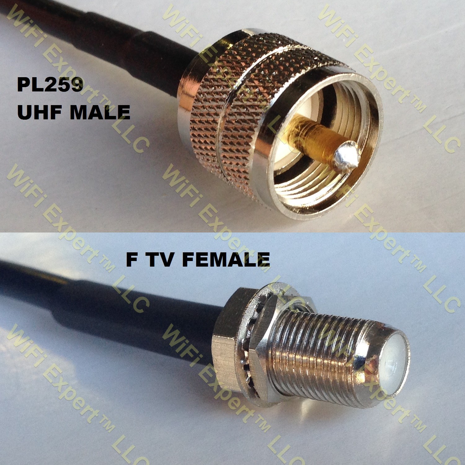 RG58 PL259 UHF Male To F FEMALE Coaxial RF Pigtail Cable RF Coaxial