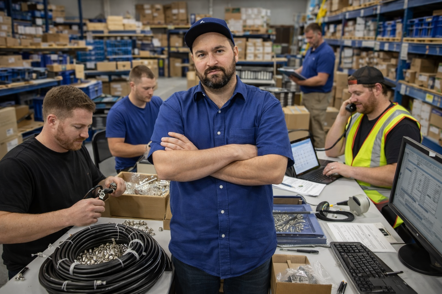 CoaxRF.com team at the warehouse