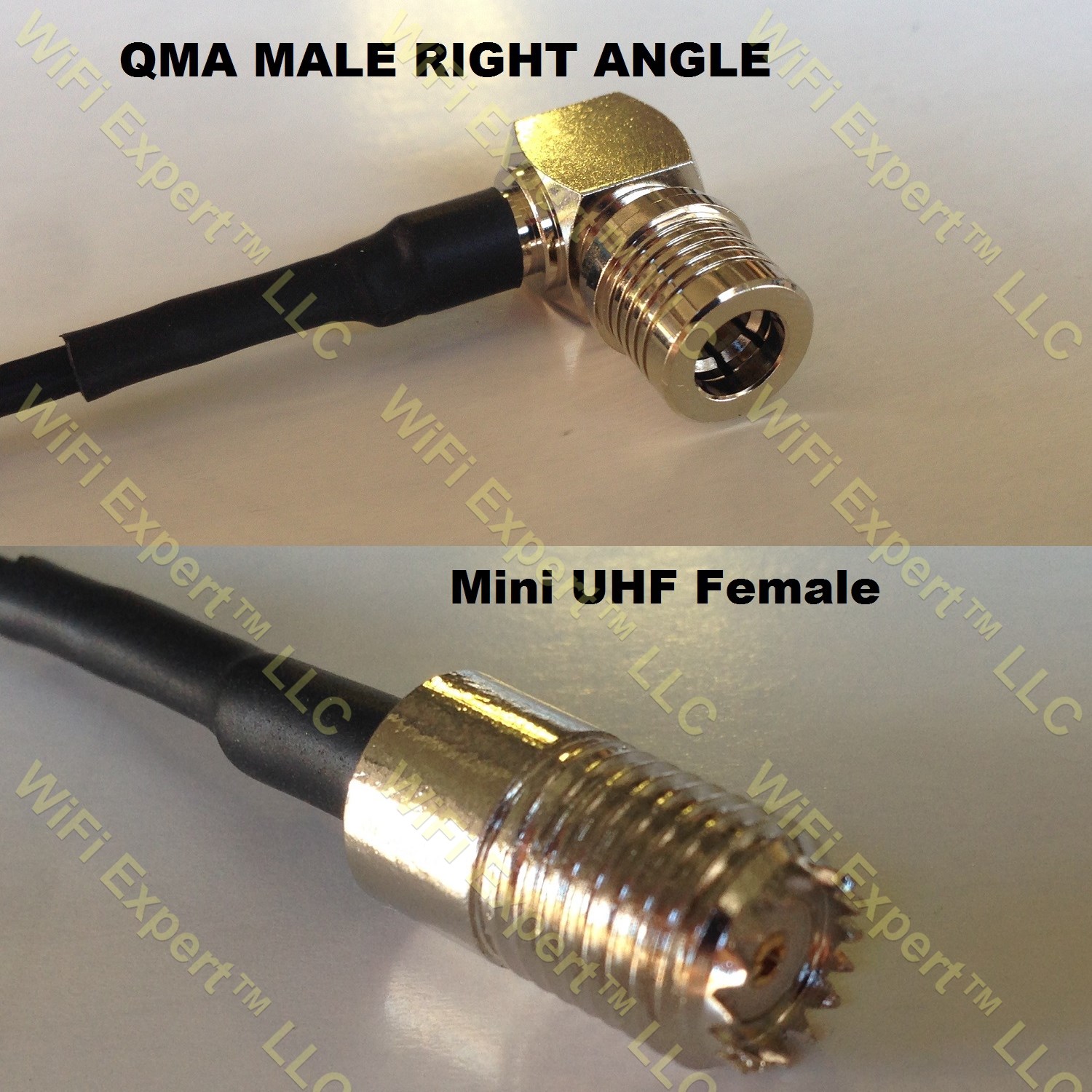 RG58 QMA MALE ANGLE to MINI UHF FEMALE Coaxial RF Pigtail Cable – RF ...