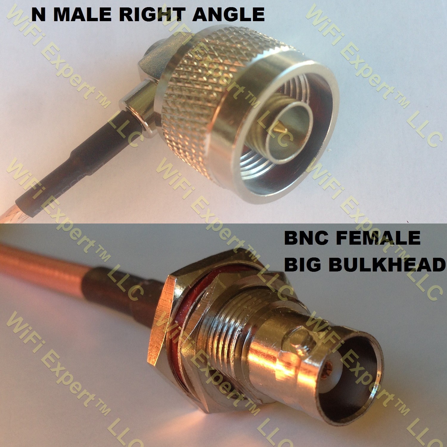 Rg58 N Male Angle To Bnc Female Big Bulkhead Coaxial Rf Pigtail Cable